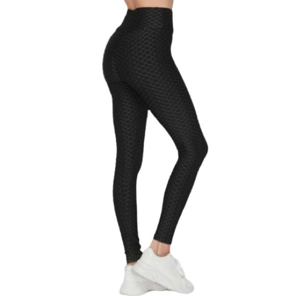 New Mix Brazilian Butt Lifting Textured Leggings Black L/XL - Picture 8 of 8